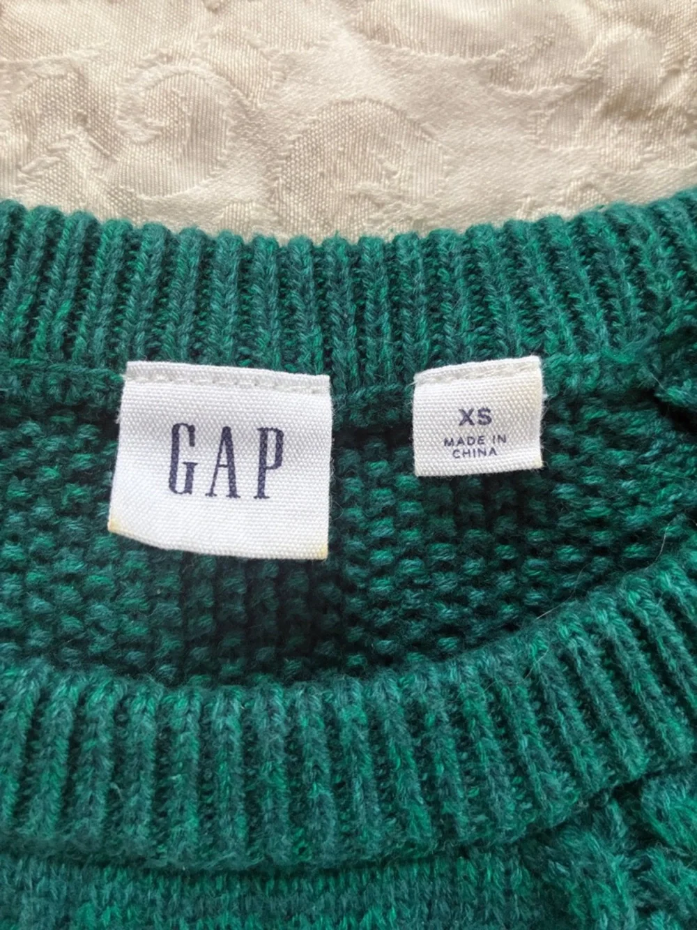 GAP Women's Teal Cable Knit Crewneck Sweater - Picture 2 of 6